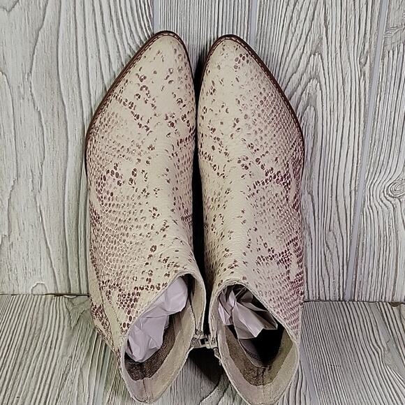 Seychelles Leather Snakeskin Print Ankle Boots Womens Size 6 - Picture 6 of 13